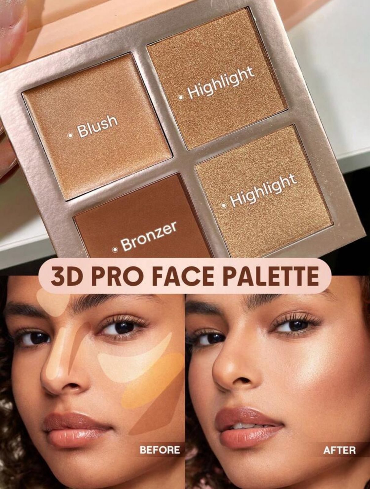 SHEGLAM 3D Pro Face Palette-Dune 4-Color