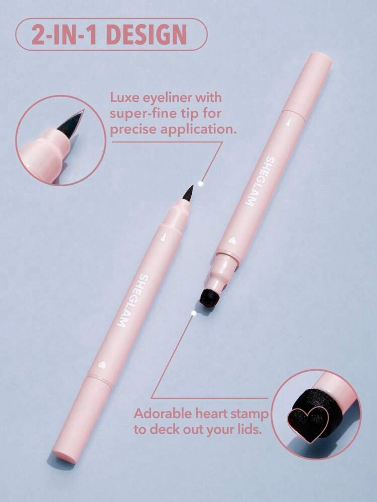 SHEGLAM Heart Eyes 2-In-1 Stamp Eyeliner Waterproof Liquid Eyeliner