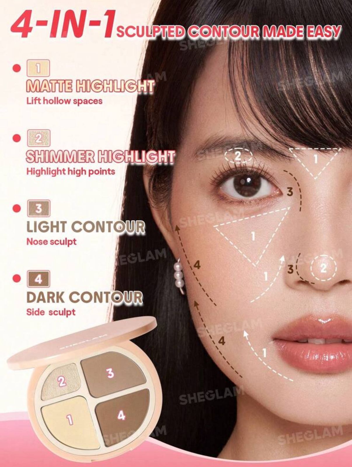 SHEGLAM Hypersculpt Highlight & Contour Palette