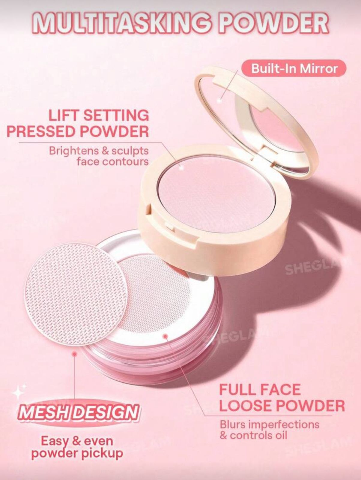 SHEGLAM Insta-Ready Ultra-Fine Blur & Lift Setting Powder Duo