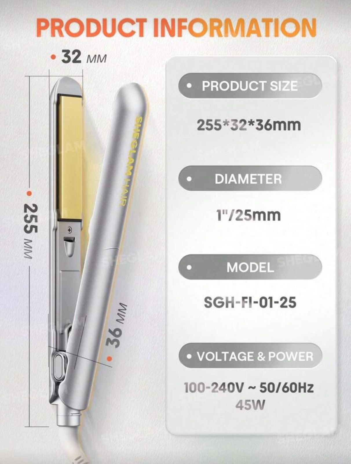 SHEGLAM HAIR Sleek Chic Insta-Heat Straight Styler,2-IN-1 Straight & Curly Hair