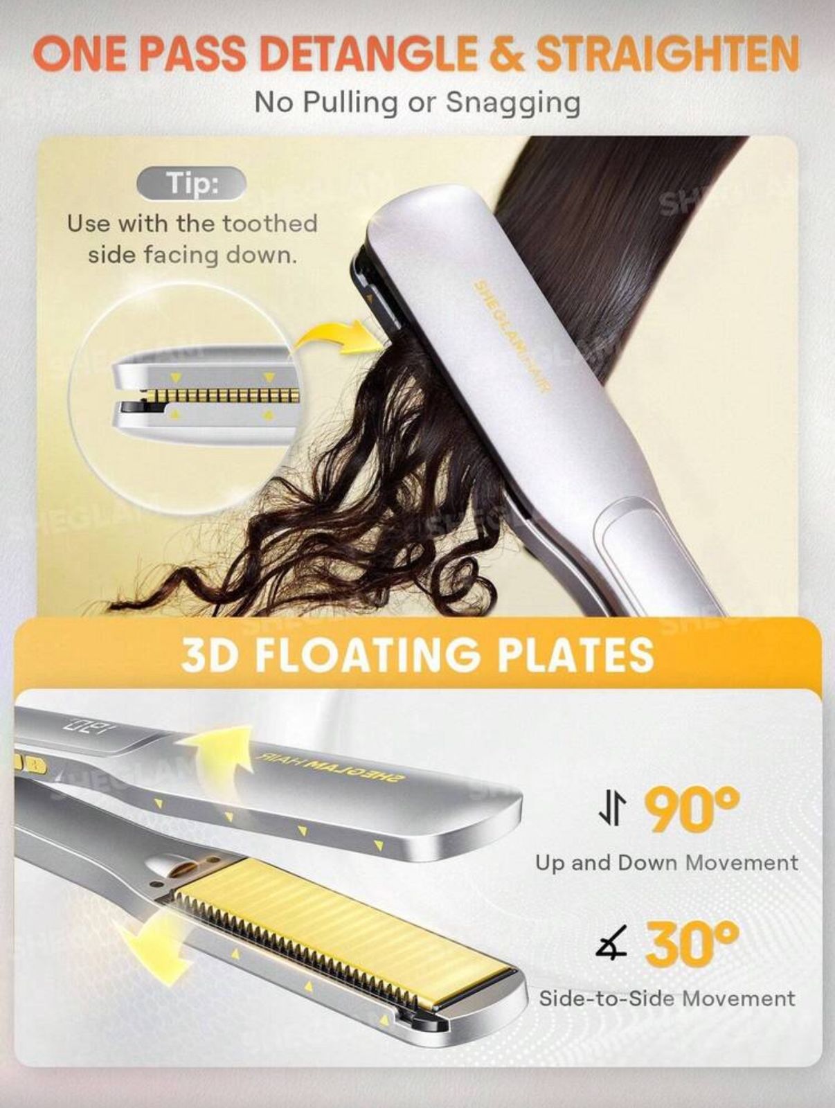 SHEGLAM HAIR Sleek Chic Wide Glide Straightener,1.5inch