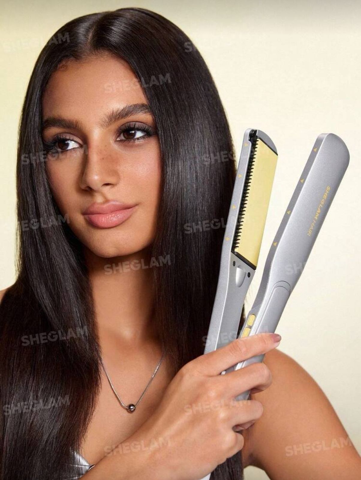 SHEGLAM HAIR Sleek Chic Wide Glide Straightener,1.5inch