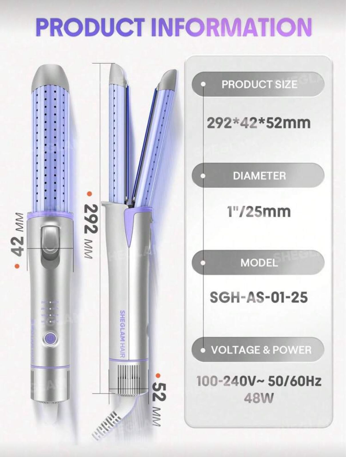 SHEGLAM HAIR Cool Lock Airflow Styler, 360° Airflow Styler Curling Iron
