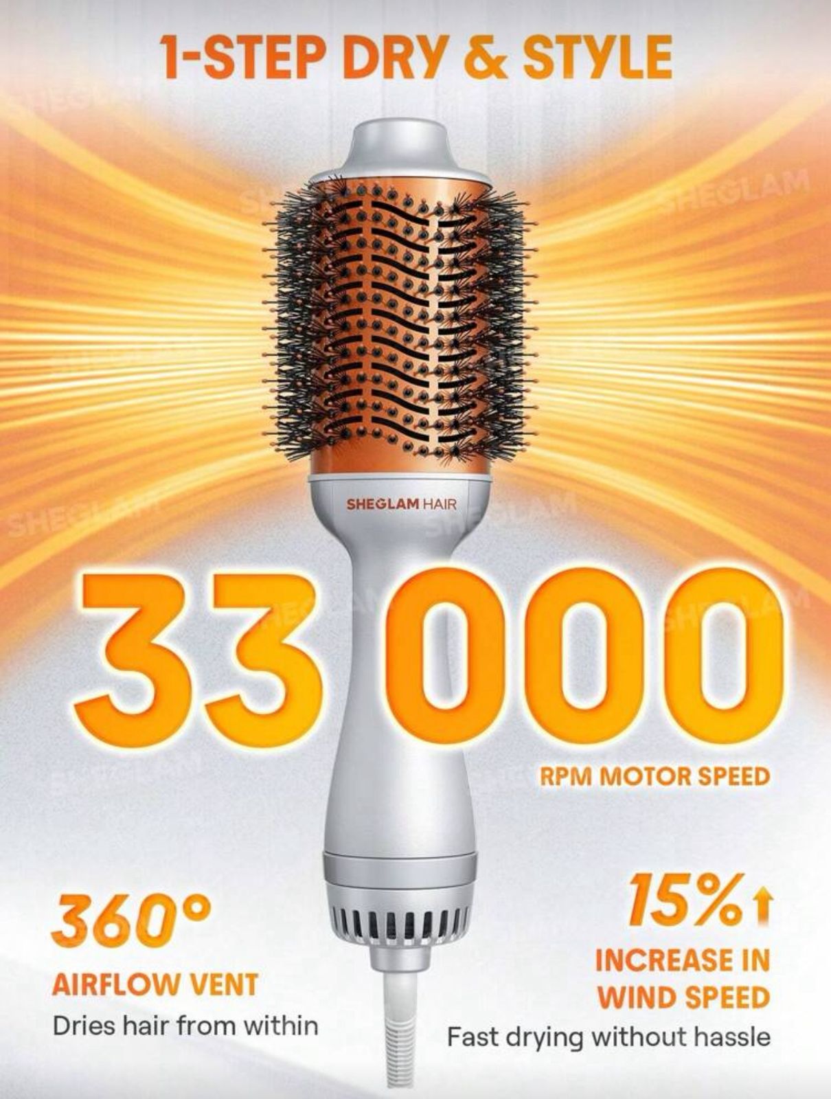 SHEGLAM HAIR Blowout Bliss Volumizing Hot Air Brush,4 In 1