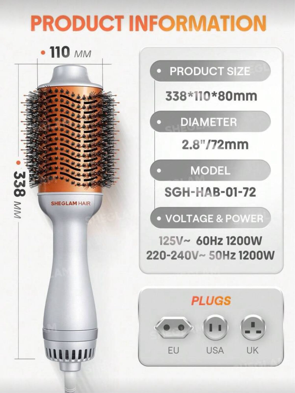 SHEGLAM HAIR Blowout Bliss Volumizing Hot Air Brush,4 In 1