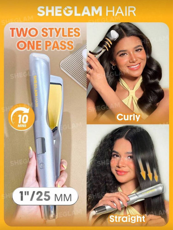 SHEGLAM HAIR Sleek Chic Twist Kiss Flat Iron