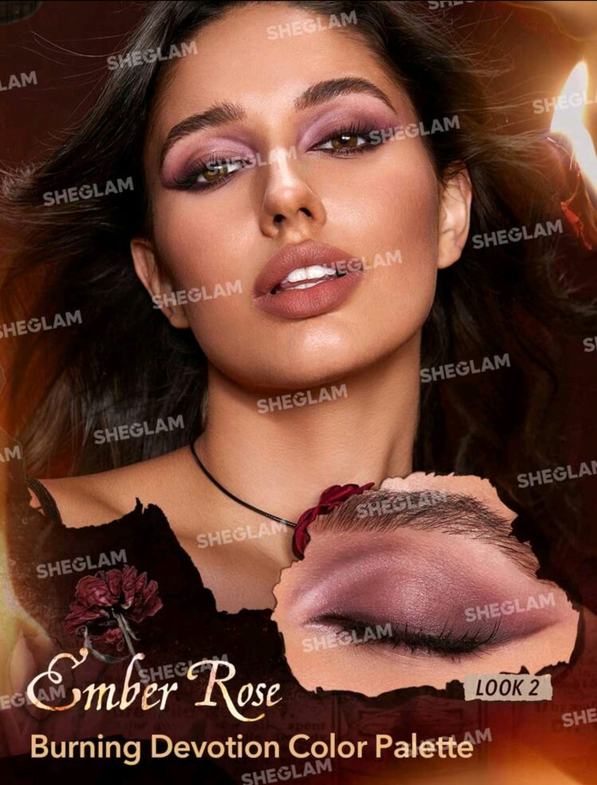 SHEGLAM Ember Rose Burning Devotion Color Palette 4 Colors Eyeshadow Palette Creamy Matte
