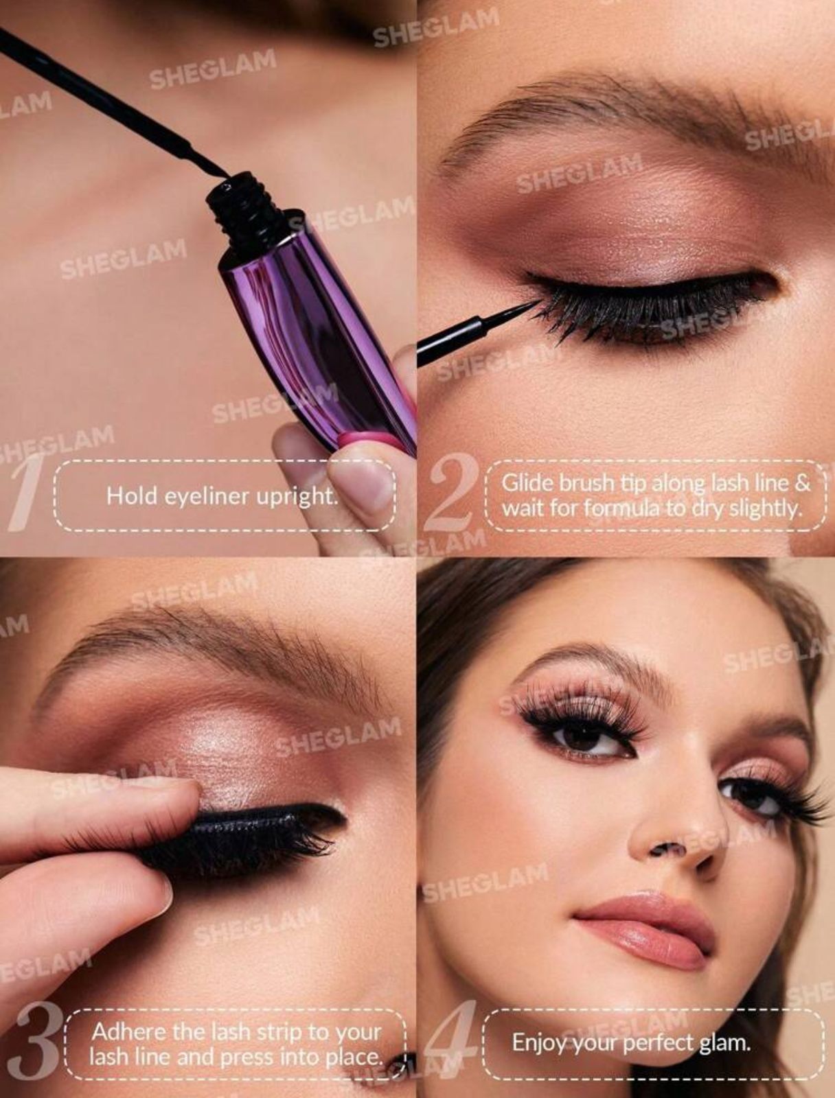 SHEGLAM All Eyes On You Eyelash Glue Liner-Black 2 In 1 Waterproof Liquid Eyeliner