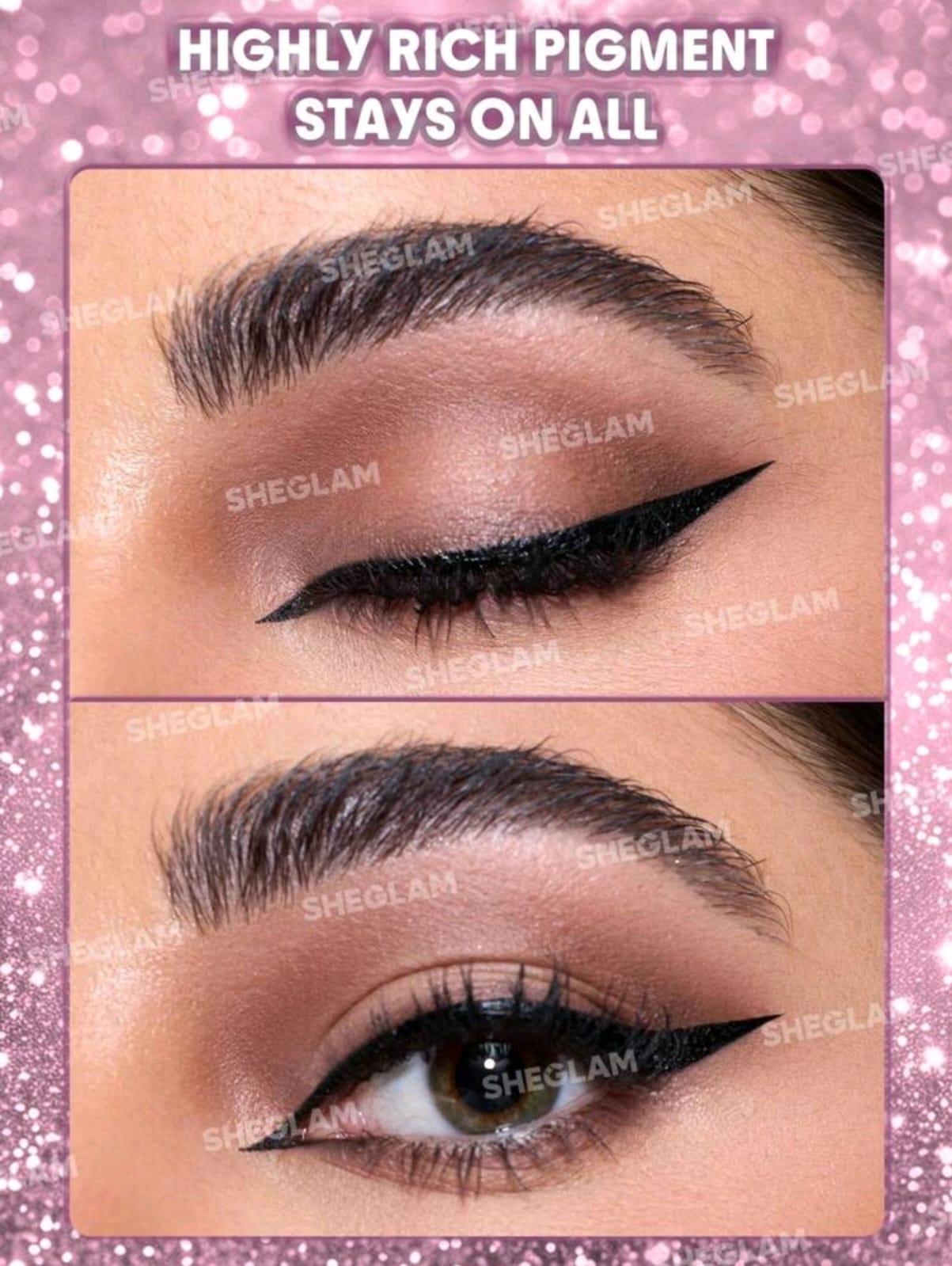 SHEGLAM Rosé Line & Define Waterproof Liquid Eyeliner-Black