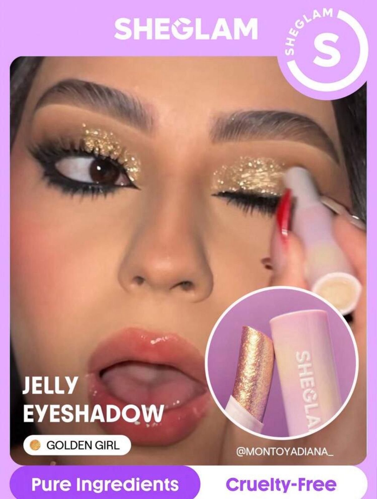 SHEGLAM Crystal Jelly Glaze Stick Multi Use Single Eyeshadow Stick Glitter Shimmer