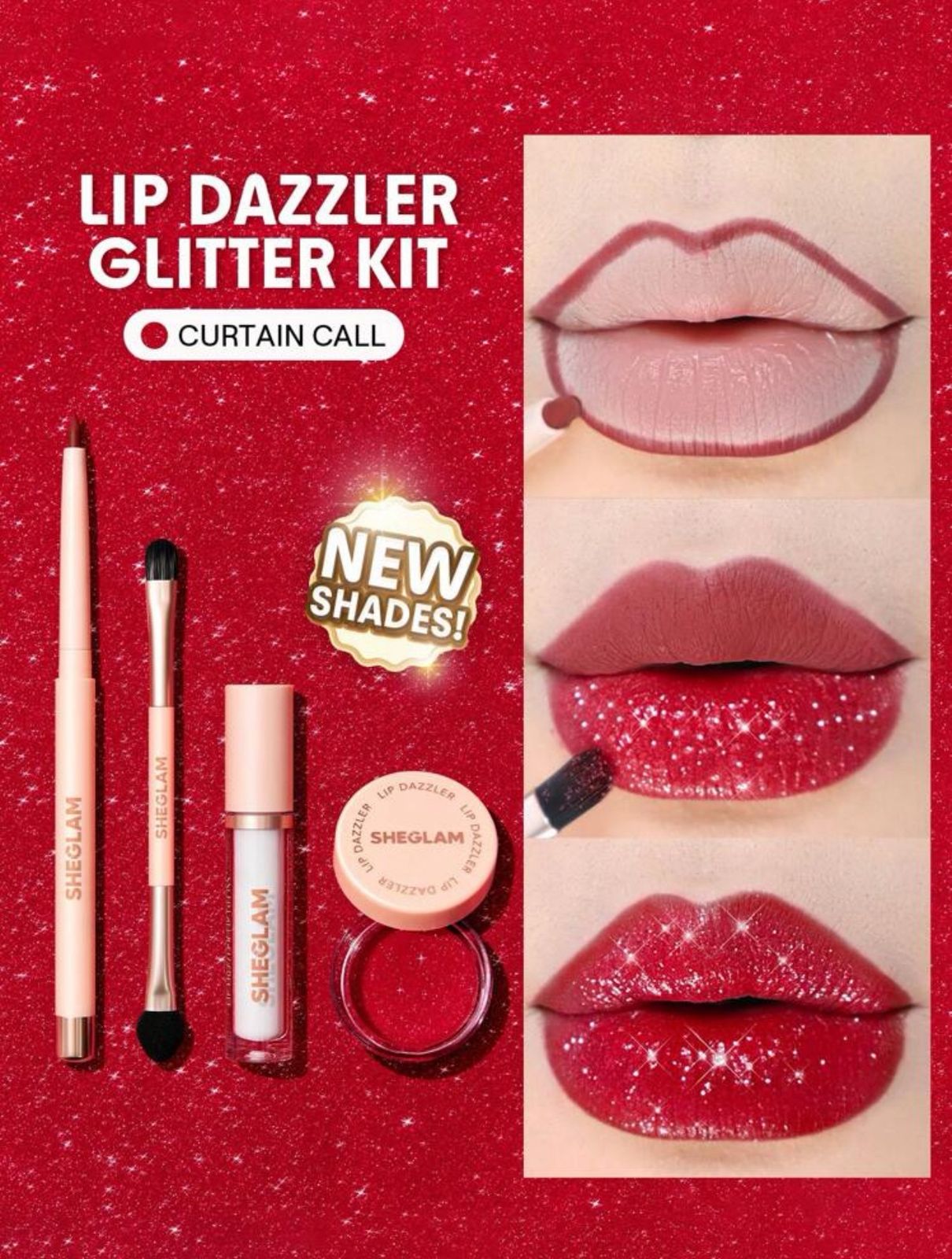 SHEGLAM Lip Dazzler Glitter Kit