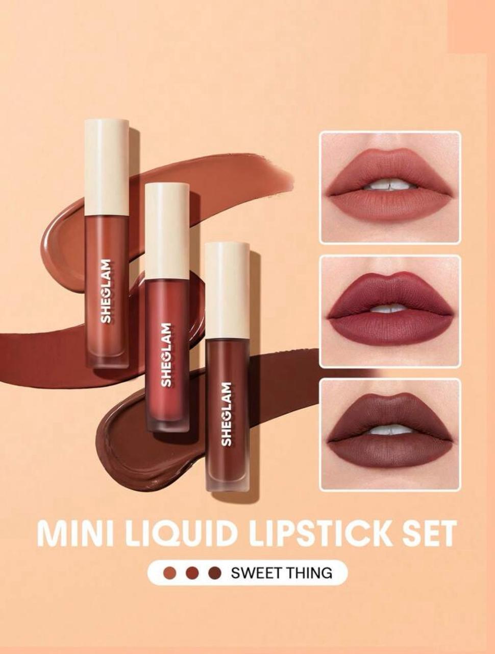 SHEGLAM Matte Allure Mini Liquid Lipstick Set  3 Pcs/Set