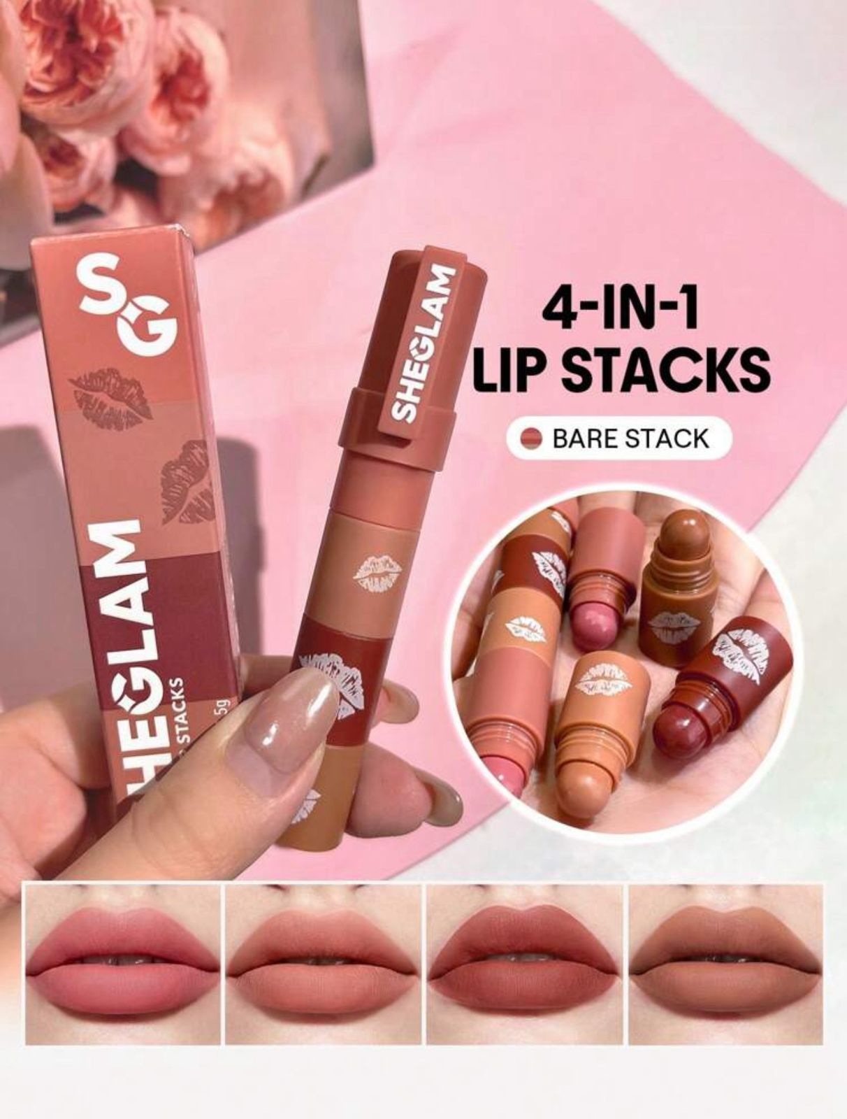 SHEGLAM Mega Lip Stacks 4 In 1