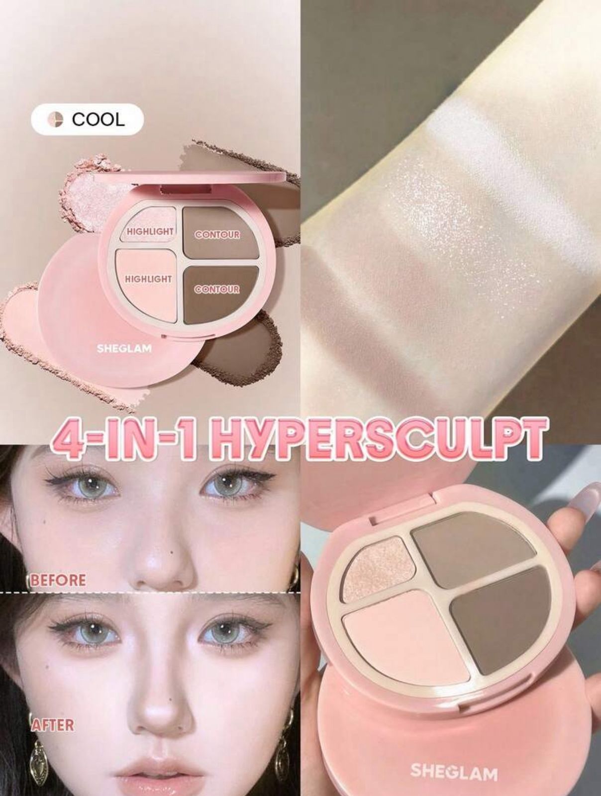 SHEGLAM Hypersculpt Highlight & Contour Palette
