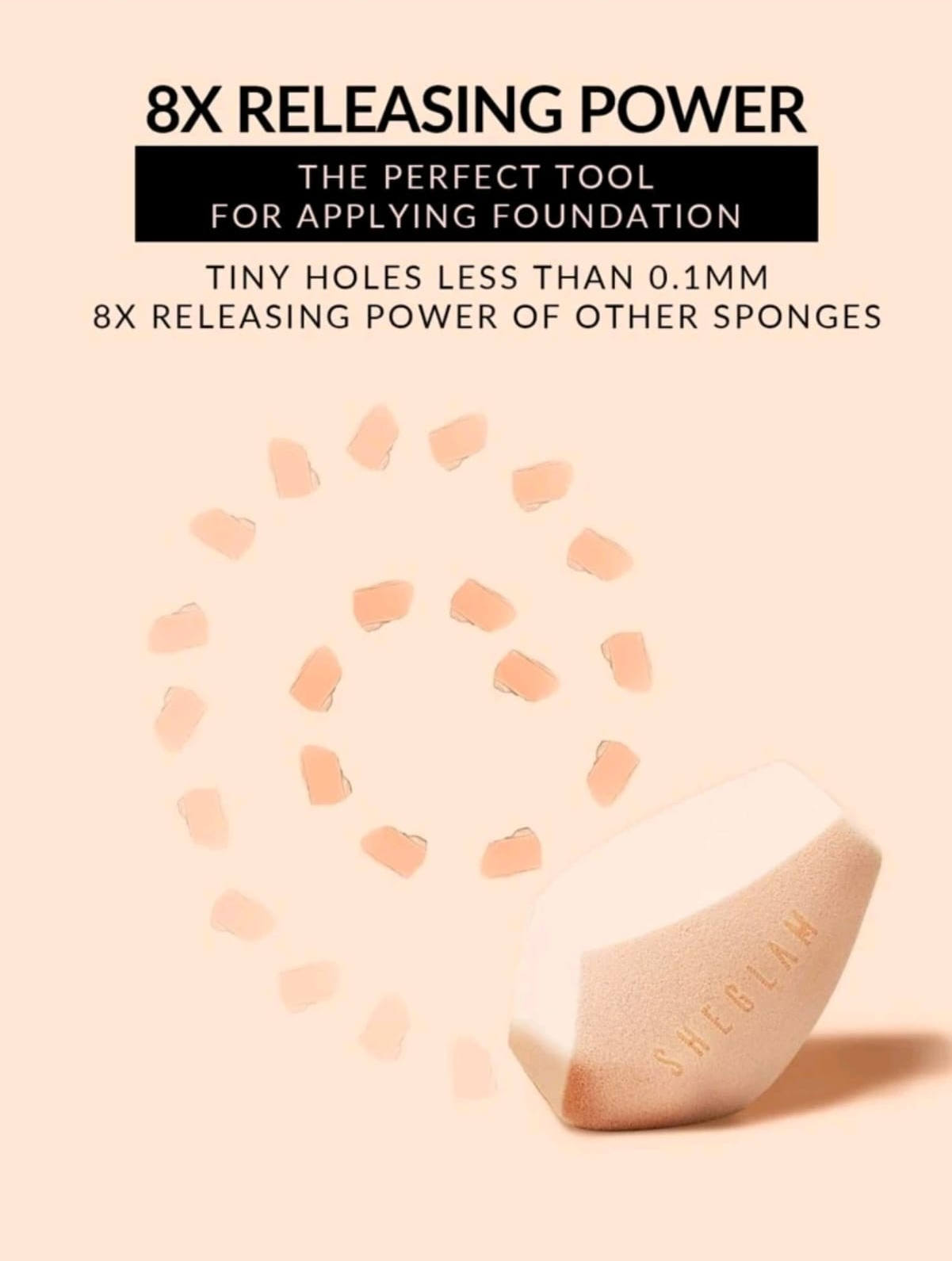 SHEGLAM Multi-Faceted Makeup Sponge Soft Makeup Blender For Foundation Highlighter Contour Blending Quick