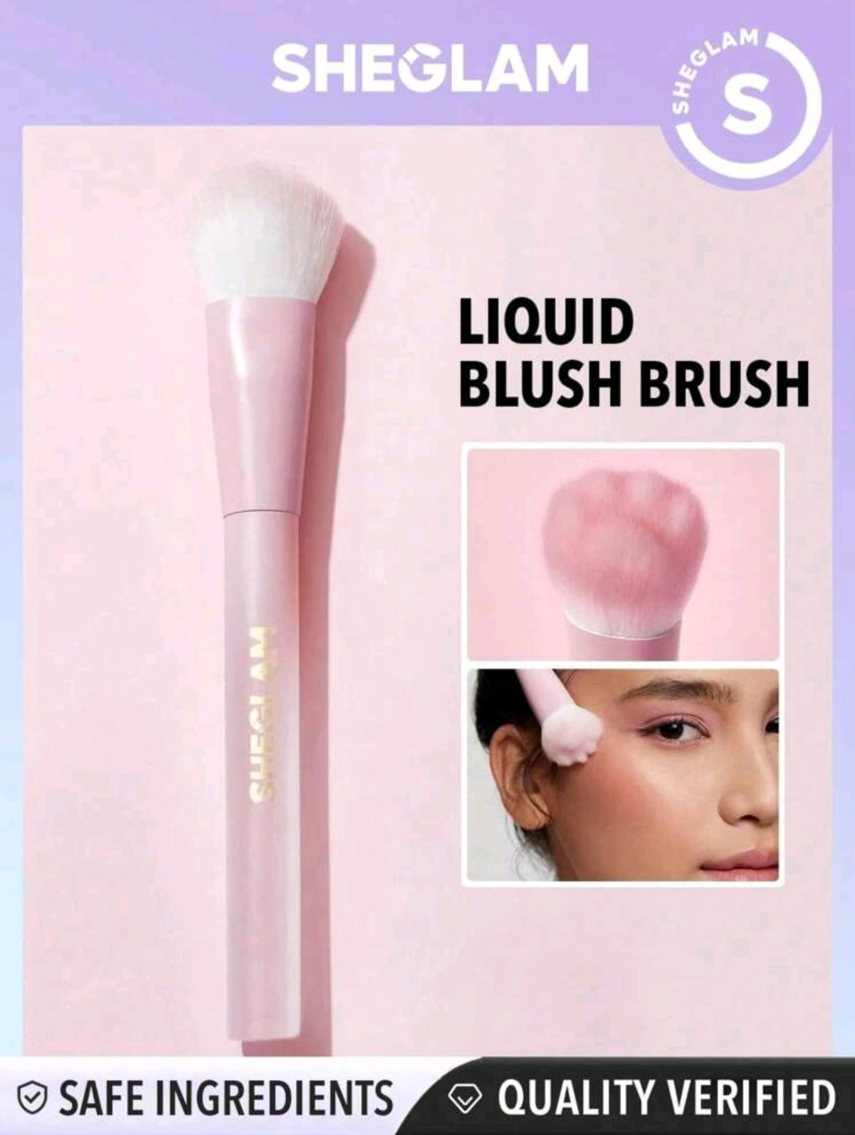 SHEGLAM Color Bloom Liquid Blush Brush Synthetic Kitty Paw Design Blush Brush Professional Soft